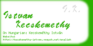 istvan kecskemethy business card